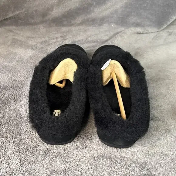 UGG Ansley Mule Insulated Suede/Fur Slipper In Black Women's Size 10 (1171391) - Picture 4 of 7